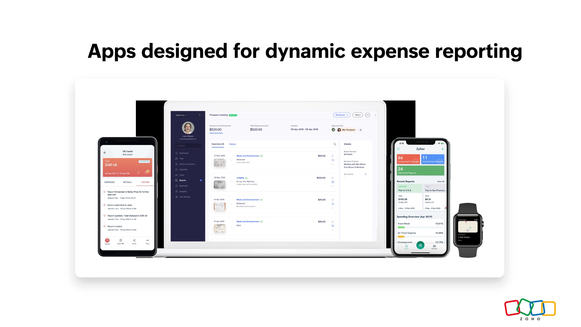 screenshot of Zoho Expense